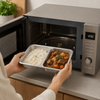 Double Compartment Rectangular Silver CPET Food Tray