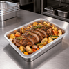 Single-Compartment Rectangular Silver CPET Food Tray