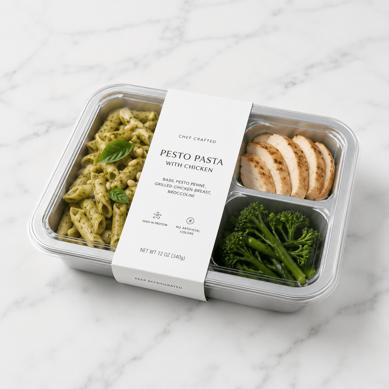 Three Compartment Rectangular Silver CPET Food Tray