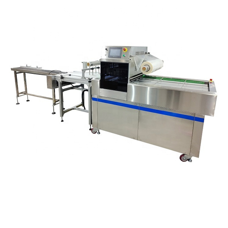 Continuous Gas Flush Map Tray Sealer, Automatic Commercial Food Tray Sealing Machine