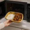 Double Compartment Gold CPET Tray