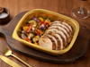 Single-Compartment Rectangular Gold CPET Food Tray
