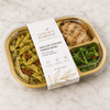Three Compartment Rectangular Gold CPET Food Tray